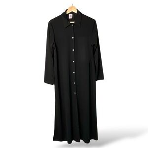JW Black Maxi Length Shirt Dress / Long Line Blazer / Duster Sz L